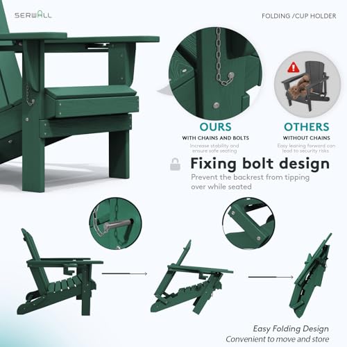 Outdoor Adirondack Chair Set of 2 with Cup Holders (2 Count)