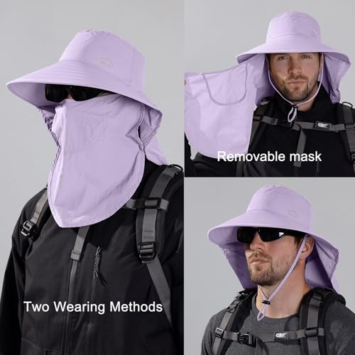 Sun Hat for Men Women with Neck Flap