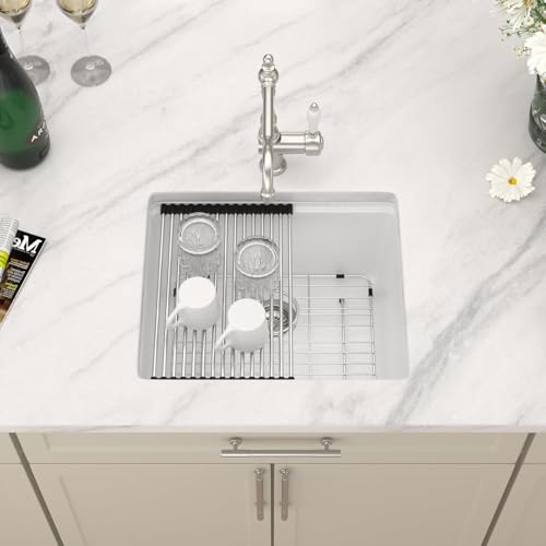 21 In. Matte White Granite Composite Kitchen Sink
