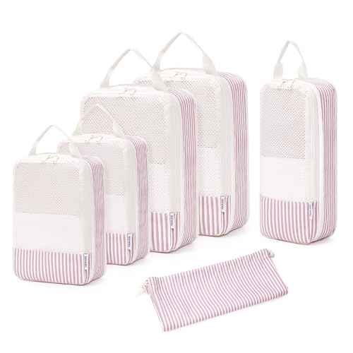6 Set Compression Packing Cubes for Travel Women Men