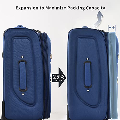 Softside Luggage Set Softshell Lightweight 3 Piece Spinner Suitcase (3 Count)