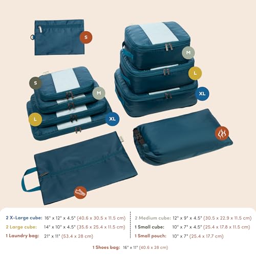 10 Pack Large Compression Packing Cubes for Travel (10 Count)