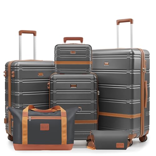 Luggage Sets Suitcase with Spinner Wheels (6 Count)