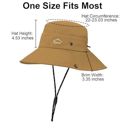 Sun Hats for Women Bucket Hat UV Protection Fishing Hat Wide Brim Safari Hats 2 in 1 Zip