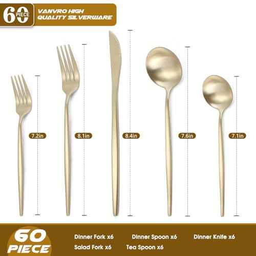 Champagne Gold Silverware Set