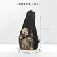 Sling Bag Skeleton Flower Skull Vintage Hiking Daypack Crossbody Shoulder Backpack Travel Chest Pack for Men Women