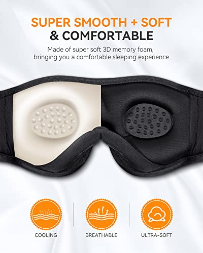 3D Sleep Headphones Bluetooth 5.4 Sleep Mask with HD Speakers