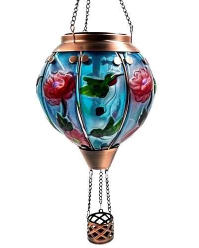 Hummingbird Hot Air Balloon Solar Lantern Hanging Solar Light