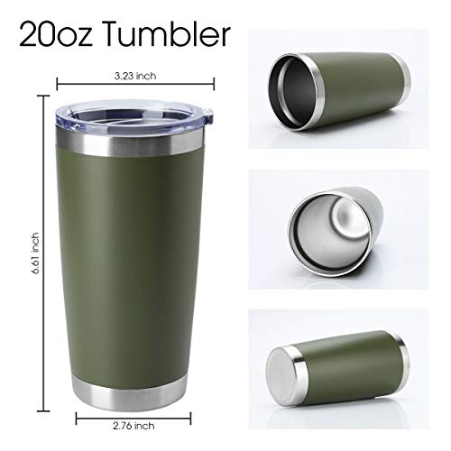 20oz Tumblers Bulk Stainless Steel Cup with Lid Double Wall Vacuum Insulated Coffee Mug for Cold & Hot Drinks 1 Pack