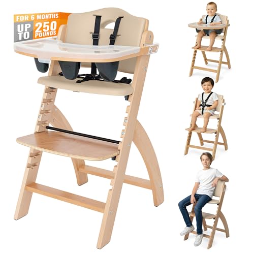 Beyond Junior Convertible Wooden High Chair with Removable Tray