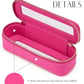 Slim Makeup Brush Bag Travel Clear Toiletry Bag for Women Cute Make Up Bag for Traveling Cosmetic Bag Organizer Waterproof Tansparent Beauty Makeup Case Hot Pink