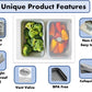 Cocina Vida Collapsible Silicone Food Storage Containers with Airtight Lids (4 Count)