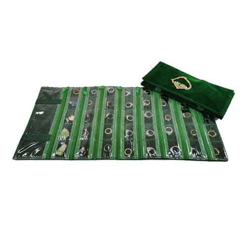 Travel Jewelry Roll Bag Portable Organizer Pouch With Grids&PVC Cover Storage Bags for Necklace
