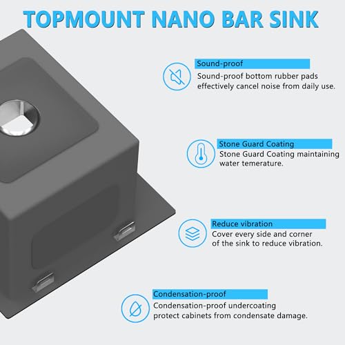 15x15x9 inch Drop In Bar Sink