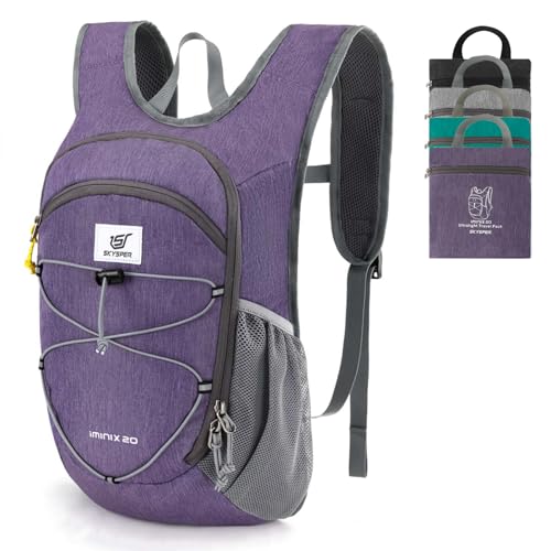 20L Foldable Hiking Backpack Lightweight Packable Travel Daypack with Chest Strap Small Outdoor Folding Back Pack Collapsible Bag for Women Men