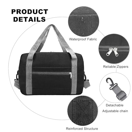 Foldable Carry on Luggage Bag 22x14x9 Personal Item Bag for Airplanes Travel Duffel Bag for Women and Men