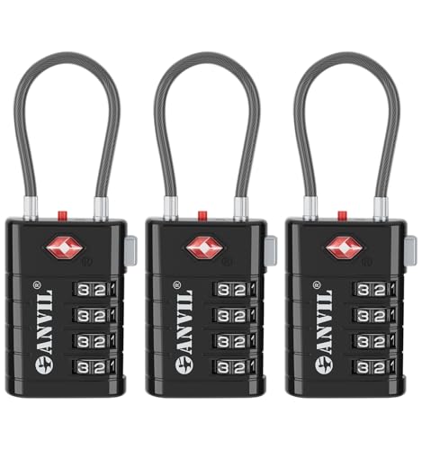 TSA Approved Luggage Locks with Search Alert Indicator (3 Count)
