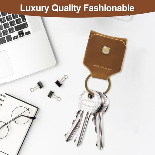 Genuine Leather SD Card Holder Keychain