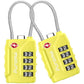 2 Pack TSA Approved Luggage Locks 4 Digit Code Cable Lock Yellow (2 Count)