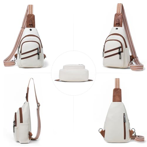 7L Crossboydy Sling Bag for Women Vegan Leather Crossbody Purse Fanny Pack Chest Bag for Travel
