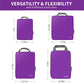 4 Set/6 Set/8 Set Compression Packing Cubes Travel Accessories Expandable Packing Organizers (Cloth Pattern, 4-Purple)