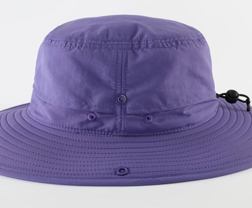 Outdoor Sun Hat for Women UPF 50+ Fishing Hiking Gardening Hat Breathable Mesh Cowboy Hat Summer Beach Hat Purple
