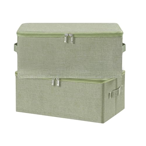 Fabric Storage Bins with Zipper Lids (2 Count)