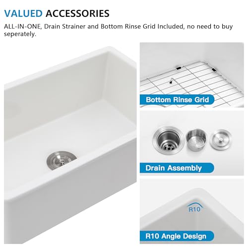 30 White Undermount Sink