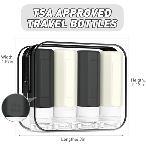 Travel Bottles for Toiletries 3oz (4 Count)