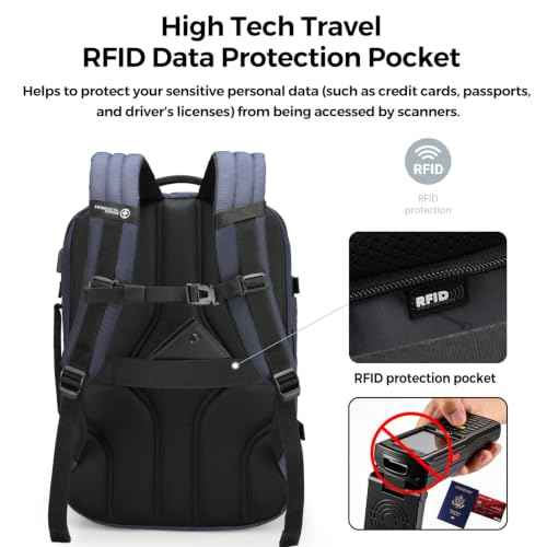 Design Travel Backpack 43l with USB Charging Port Laptop Backpack