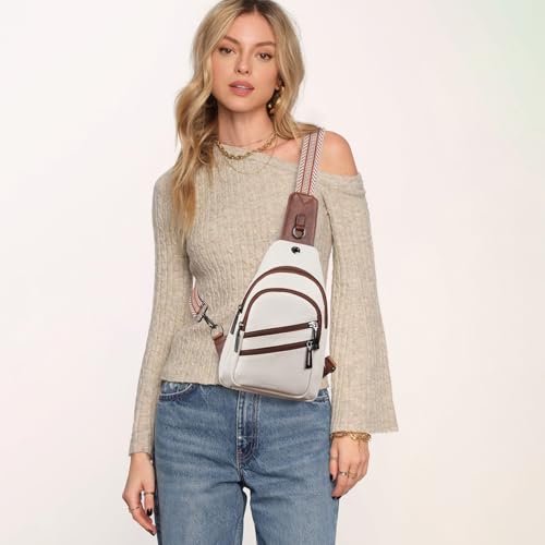 7L Crossboydy Sling Bag for Women Vegan Leather Crossbody Purse Fanny Pack Chest Bag for Travel