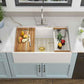 33"x20" White Farmhouse Sink Workstation