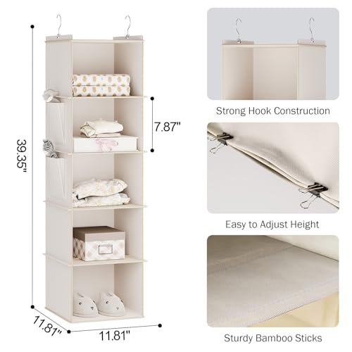 Hanging Closet Organizer and Storage for Clothes (5 Count)