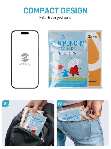 Disposable Adult Rain Ponchos 4 Pack Clear Emergency Raincoat (100 Count)