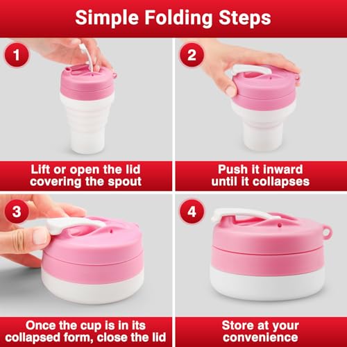 Protein Shaker Bottle Pink Collapsible
