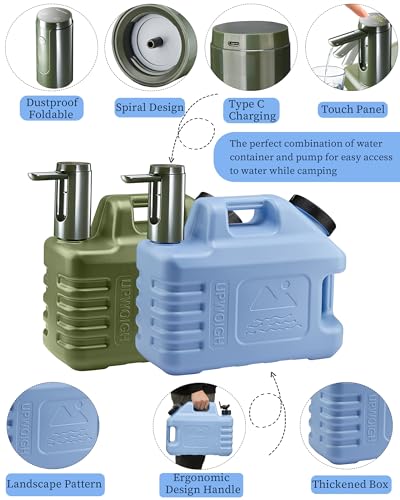 Add Free Lid to Cart Large 5 Gallon Water Jug With Pump in Light Blue