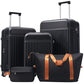 Luggage Sets Durable Hardshell 3 Piece Suitcase with Bags (5 Count)