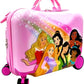 2-in-1 Kids 18” Suitcase & Ride-On Luggage -Lightweight Tow-Along Toddler Luggage With Wheels (Princess)