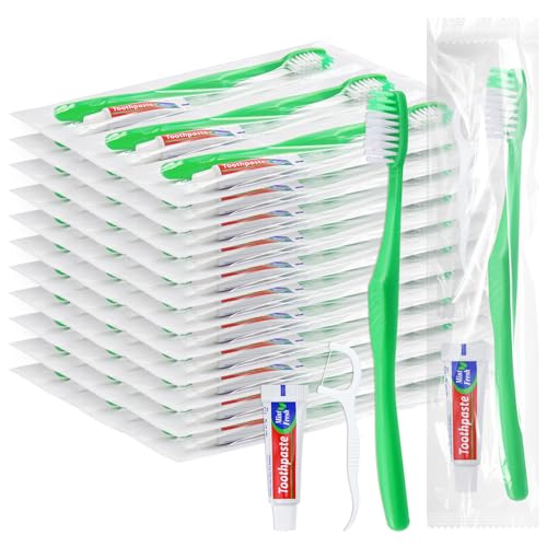Disposable Toothbrushes with Toothpaste and Floss (100 Count)
