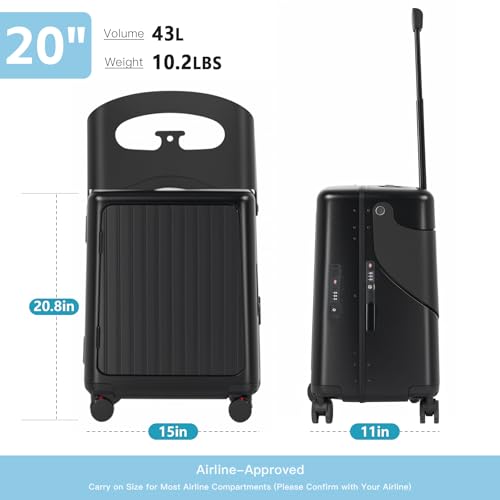 20" Carry On Luggage with Seat for Kids & Adults