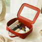 Clear Large Makeup Bag Mahjong Tile Bag with Zipper and Handle Red