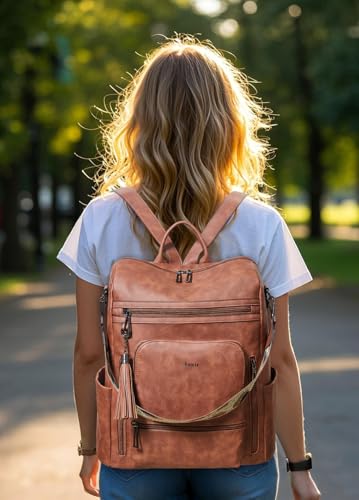 Vegan Leather Laptop Backpack for Women 15.6 inch Work Backpack Fashion Travel Backpack Purse for Business College
