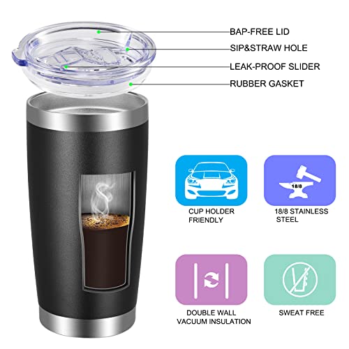 20oz Tumbler with Lid and Straw Stainless Steel Tumbler Cup Vacuum Insulated Double Wall Travel Coffee Mug Powder Coated Coffee Cup