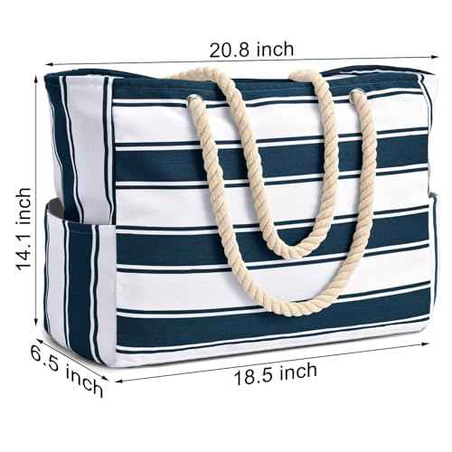 Beach Bags for Women Large Waterproof Beach Tote Bag Zipper Beach Bags Waterproof Sandproof Swim Pool Bag Large Tote