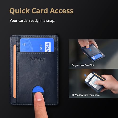 Slim Minimalist Front Pocket RFID Blocking Leather Wallets for Men and Women