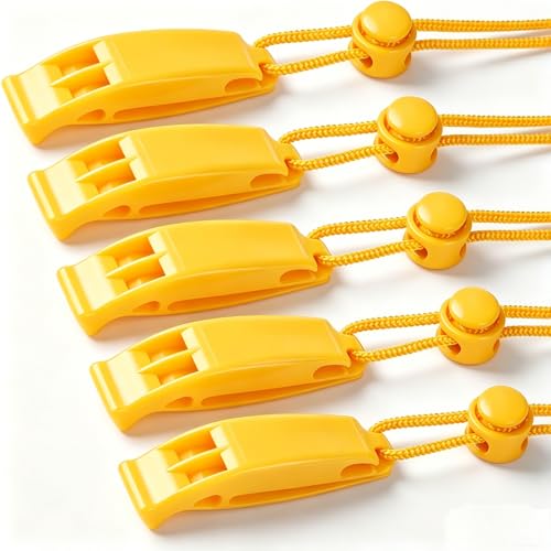 5 Pack Whistle Emergency Safety with Lanyards
