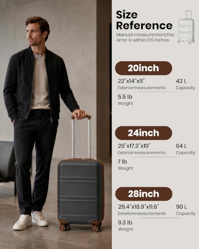 28 Inch Luggage Expandable Suitcase with Spinner Wheels TSA Lock