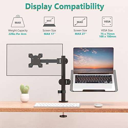 Laptop and Monitor Stand for 17" Notebook and 27" Screen