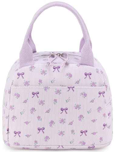 Lunch Bag for Women Men Cute Corduroy Lunch Tote Bags Reusable Insulated Lunch Box Large Capacity Reusable Insulated Cooler for Work Picnic or Travel