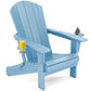 Outdoor Adirondack Chairs with 2 Cup Holders